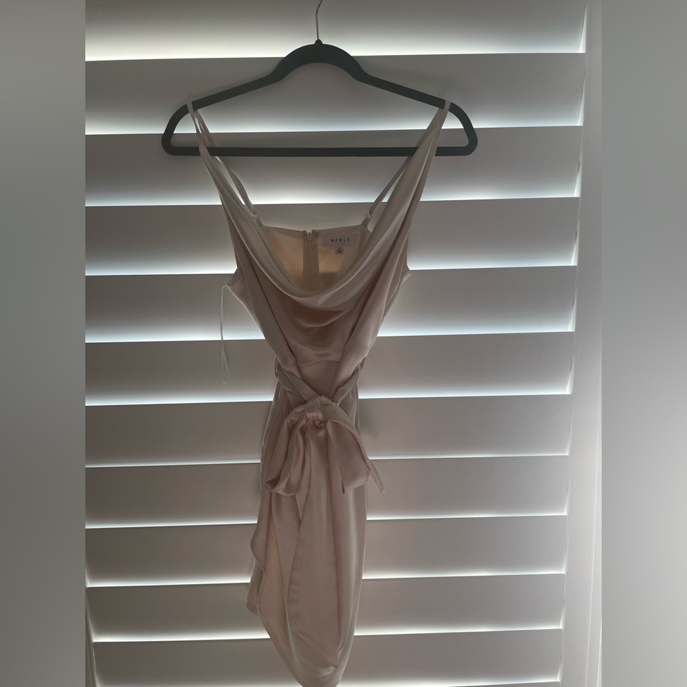 Like New - Champagne mini cross front dress